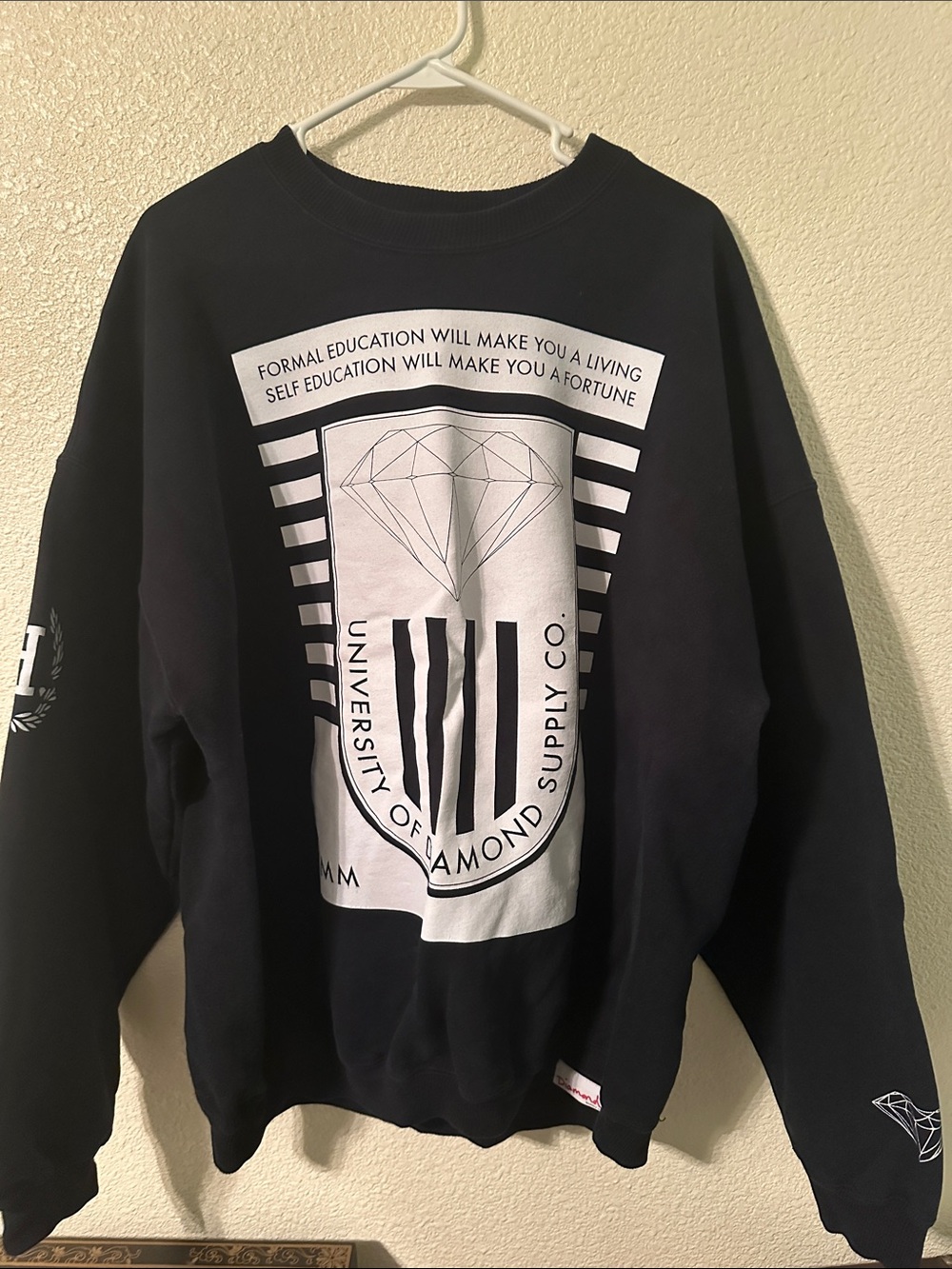 Diamond Supply Co. Black Crewneck with White Graphic Crest